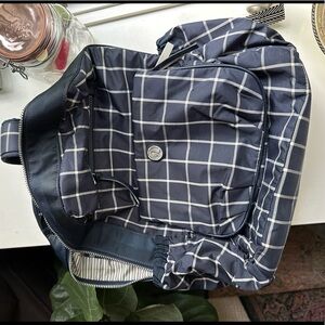 Navy checked lululemon backpack